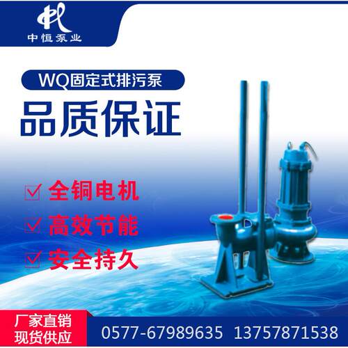 中恒泵业直销WQ固定式排污泵潜水泵QW不锈钢QWP污水泵无堵塞