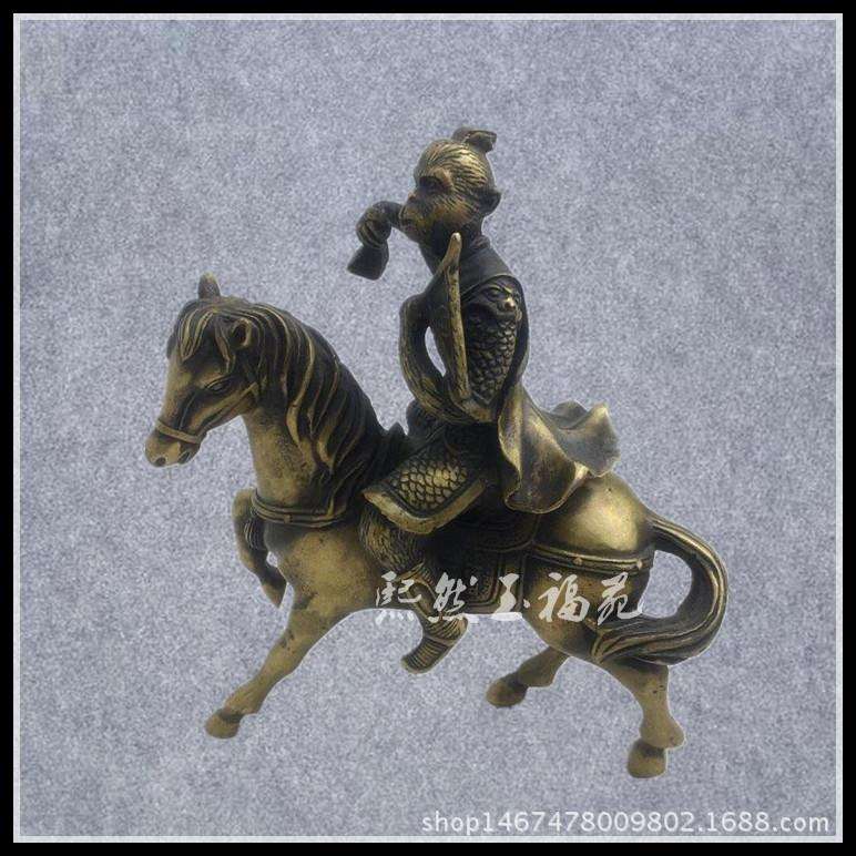 仿古纯铜马上封侯摆件铜器十二生肖马令旗猴家居装饰工艺品摆件