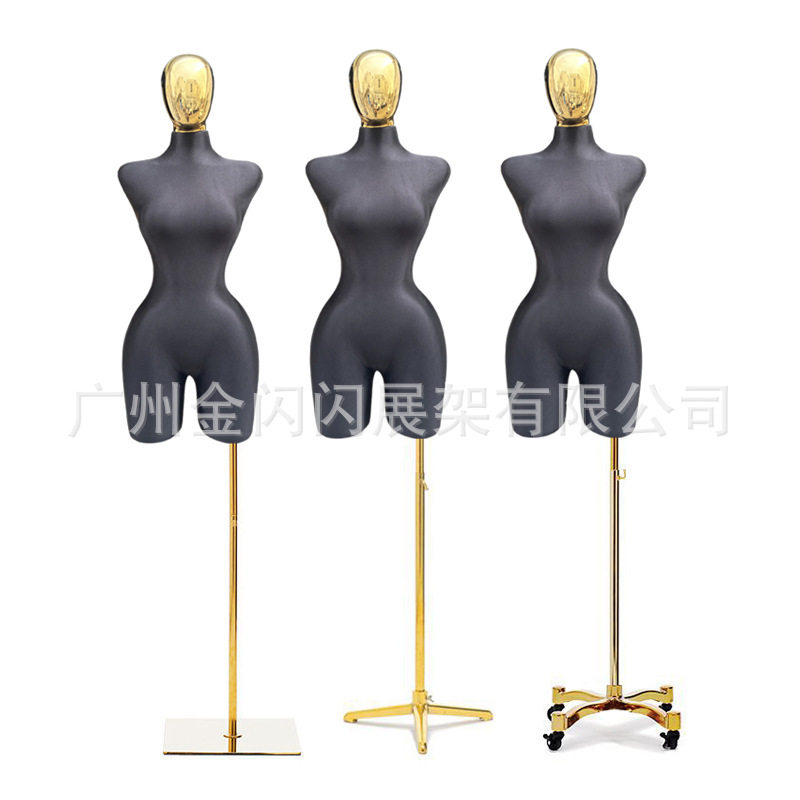 非洲欧美大码金头黑色女装模特肥臀瘦腰半身模特展示架服装店橱窗