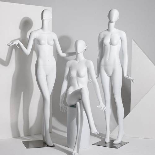 哑白模特道具女全身展示架女装橱窗模特服装店仿真假人时装模特架