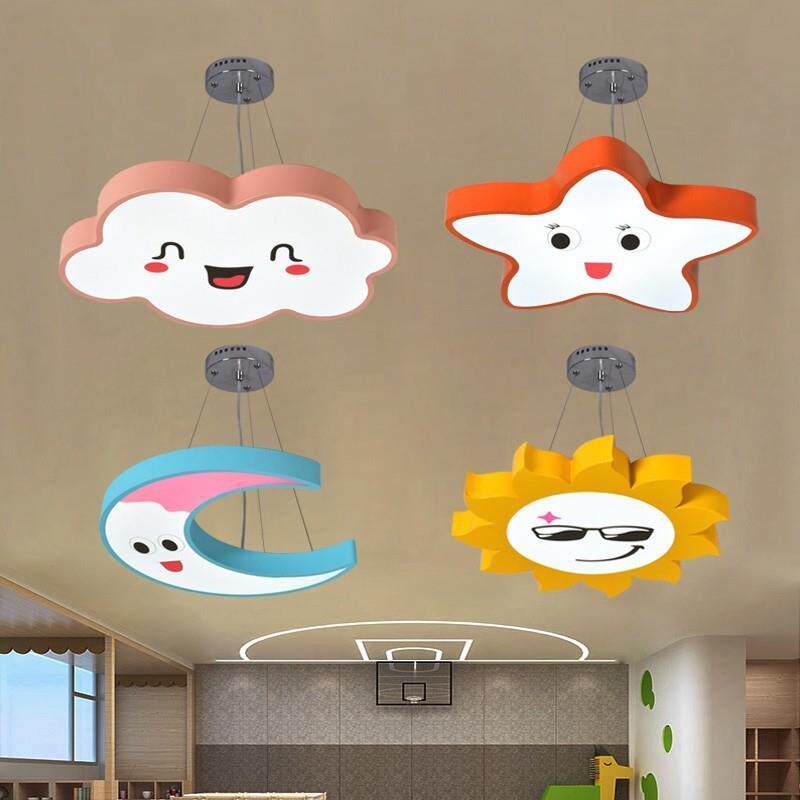 幼儿园吊灯造型灯云朵星星月亮灯太阳儿童卡通云朵吊灯教室吸顶灯