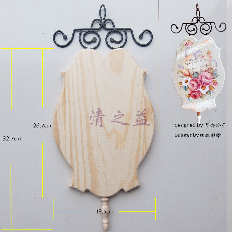 原木彩绘木器彩绘拼贴蝶古巴特木器锻铁实木小挂板
