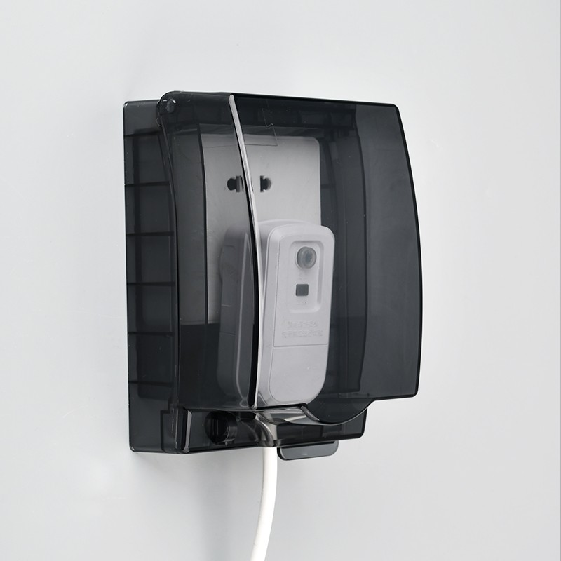 明装加高加长带锁防水盒粘贴防水罩卫生间浴室插座漏保插头保护罩