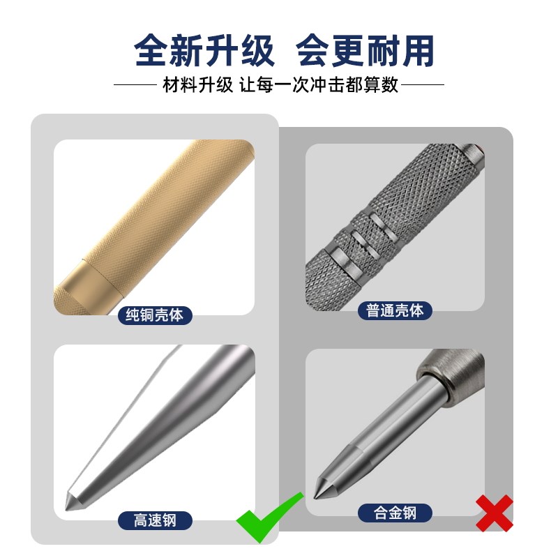 自动高硬度中心冲 打孔定位定点冲子高速钢打点器 不锈钢打孔定点图片