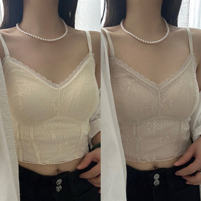 黛美芮新品性感蕾丝固定杯聚拢V领后背轻盈透气美背吊带小背心女,女士内衣/男士内衣/家居服,抹胸,淘宝优惠券,粉丝福利购,淘宝优惠卷