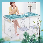 蓝语户外折叠桌摆摊地推折叠桌子简易家用小桌子便携式 折叠餐桌椅