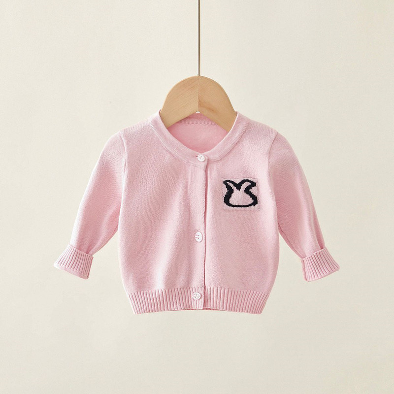 婴幼儿春季纯棉圆领婴开衫针织毛衣线衣男女宝宝小外套上衣春装