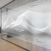 办公室艺术磨砂贴玻璃贴纸公司LOGO定制门窗贴膜会议隔断防窥腰线