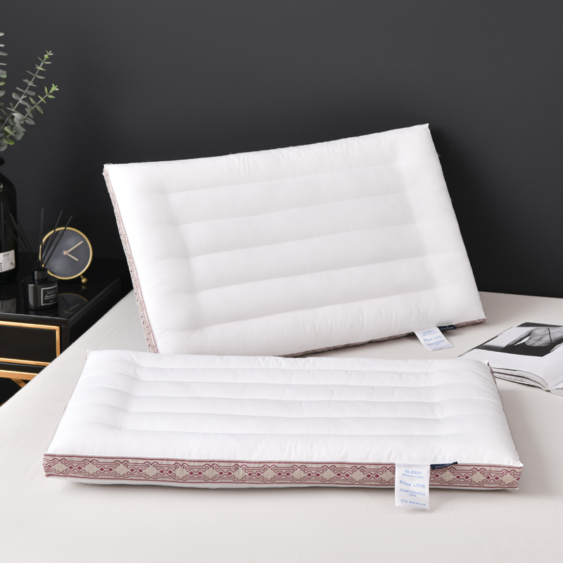低枕头矮枕薄枕纯棉单人护颈椎软枕芯久用不塌立体绗缝成人定型枕