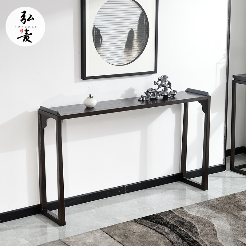 新中式条案条几白蜡木翘头案台小窄桌靠墙简约供桌入户实木玄关桌