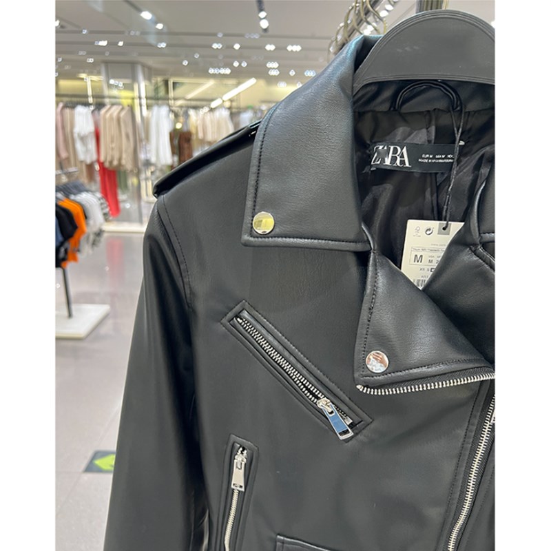 2024秋季新款女装短款仿皮机车款夹克外套皮衣 3046060 800