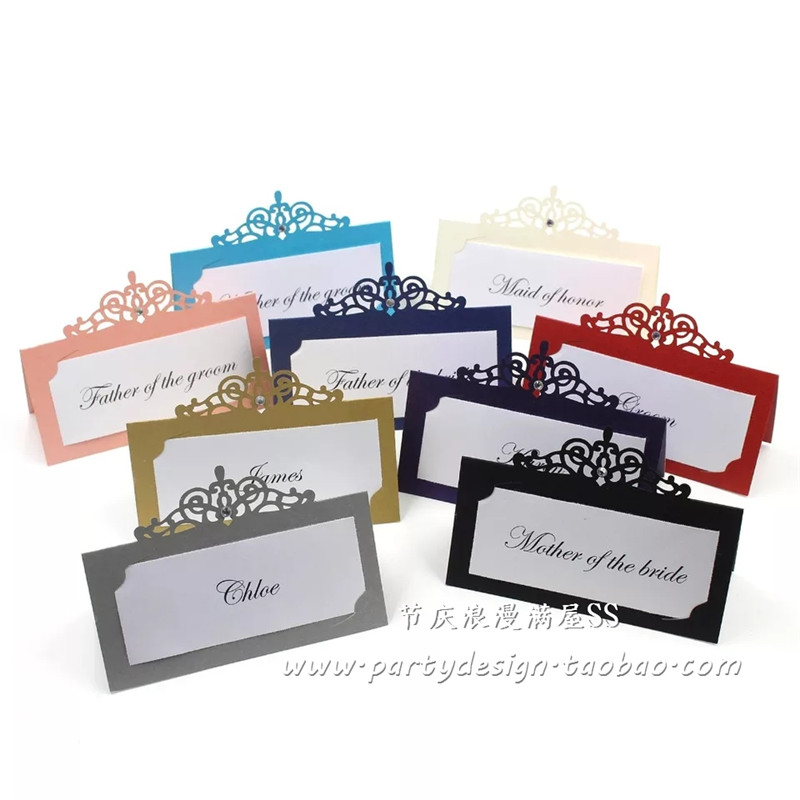结婚嘉宾席位牌个性婚礼台卡宴会桌卡会议高档皇冠名字桌牌坐席卡