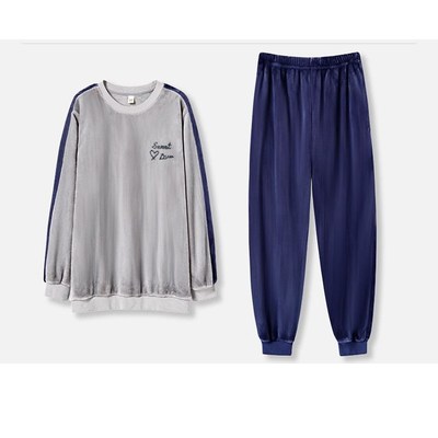 冬季高个子190男生加长版睡衣睡裤120cm男裤加厚珊瑚绒家居服套装