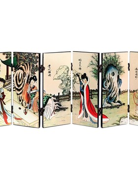 屏风摆件中国礼品送老外漆器屏风中国风特色礼物工艺品桌面小屏风