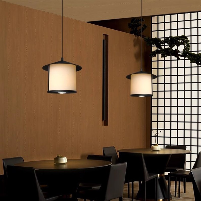 新中式古风餐厅吊灯日式复古餐饮灯中式卡座吧台火锅店带射灯灯具