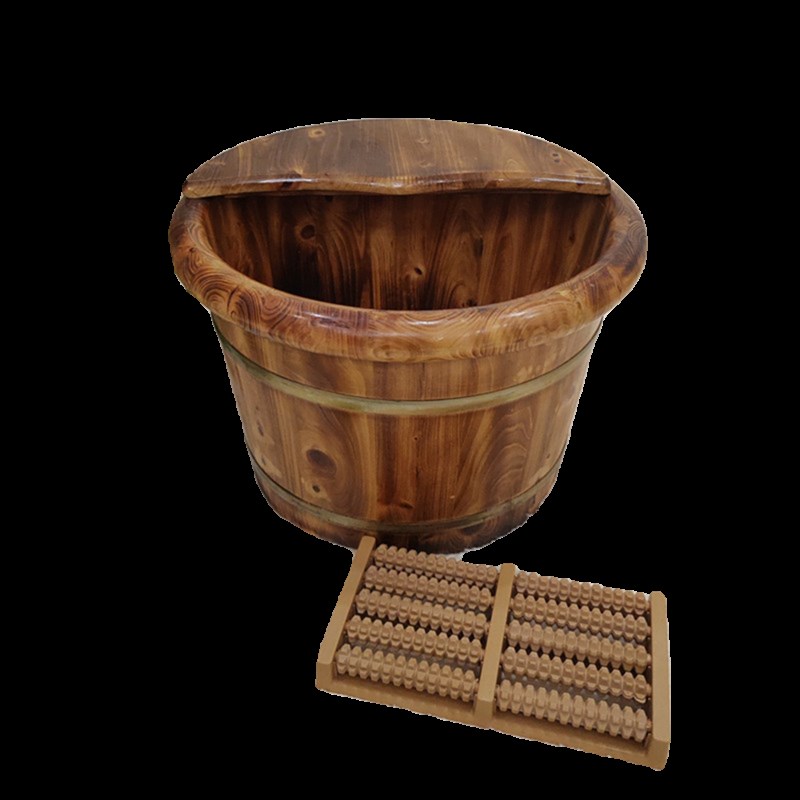 泡脚桶木桶家用足浴盆实木洗脚桶保温泡脚桶木质养生按摩洗脚木盆