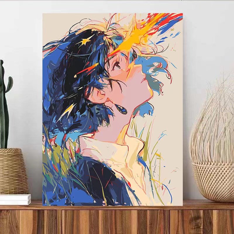 2024新款diy数字油画手工填色高颜值解压治愈系人物客厅装饰挂画
