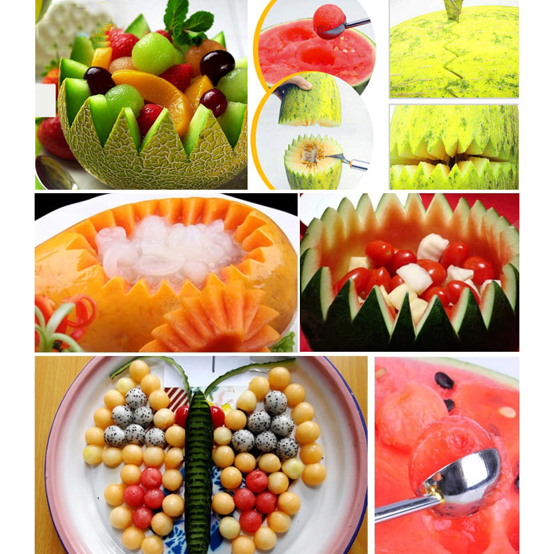 厨房花样刻花刀多功能水果拼盘雕花刀家用食品雕刻刀挖球工具套装