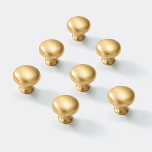 黄铜圆形拉手衣柜门抽屉橱柜法式轻奢茶几圆球金色单孔高级感把手