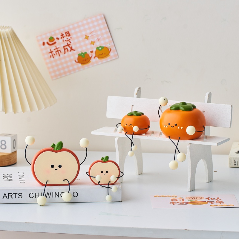 可爱一家四口吊脚娃娃小摆件客厅电视柜书柜墙上置物架家居装饰品