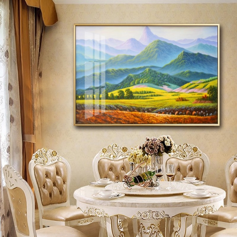 巨人山客厅背景墙装饰画招财有靠山无水壁画卧室餐厅过道风景挂画