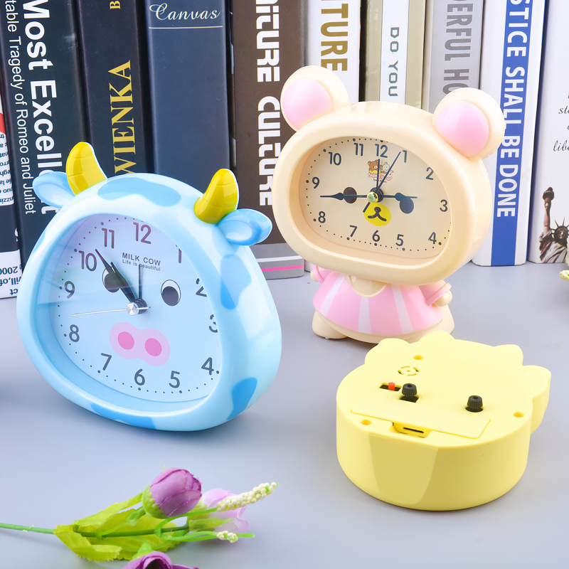 创意卡通闹钟女学生用男孩卧室可爱儿童专用床头个性懒人闹铃