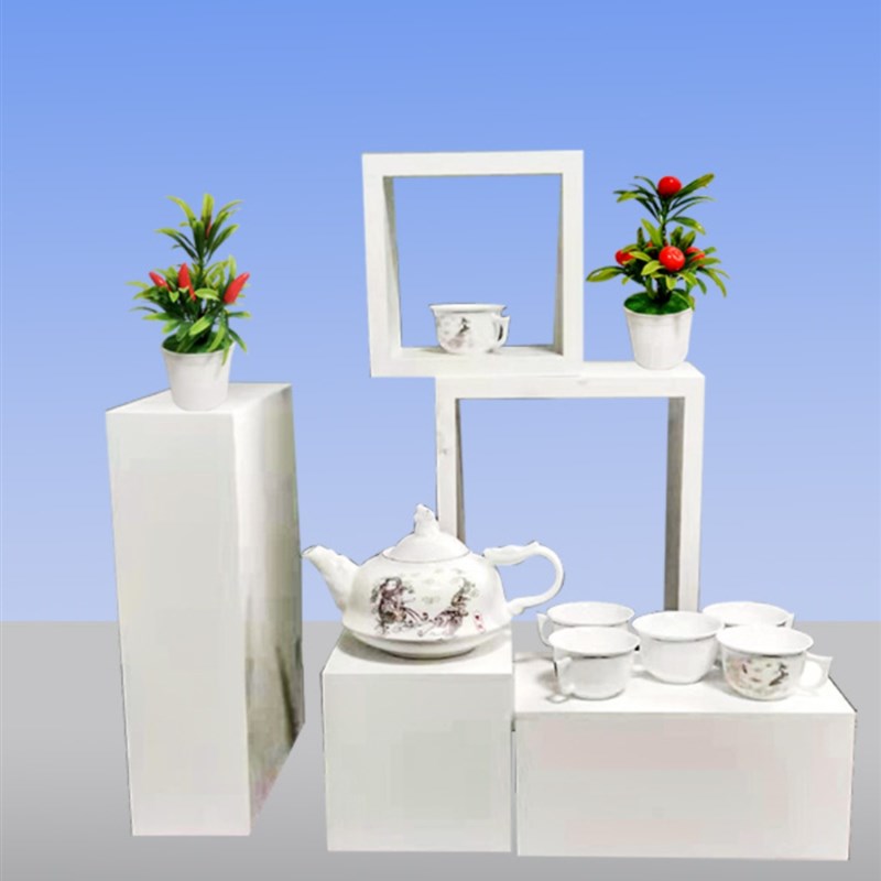 定制哑光长方形展会展示台摆件地台服装店橱窗工艺品陈列模特底座