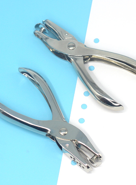 书签打孔器6mm孔径A4纸张打洞器手握式手动全金属单孔检票打孔钳