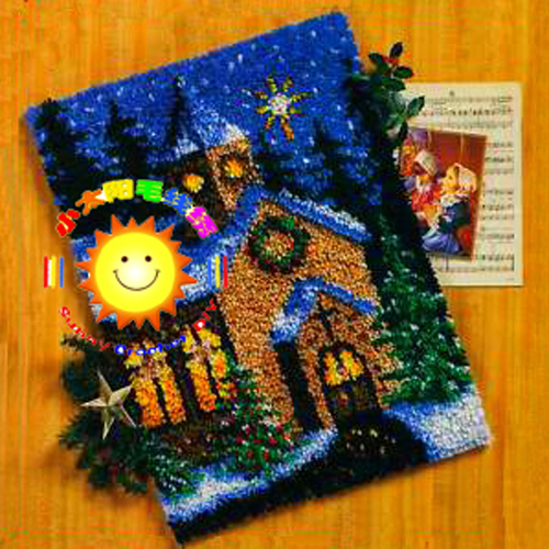 aa段段绣/毛线绣/地毯绣/绒绣/钩针绣 坐垫 挂毯 圣诞夜(2件包邮