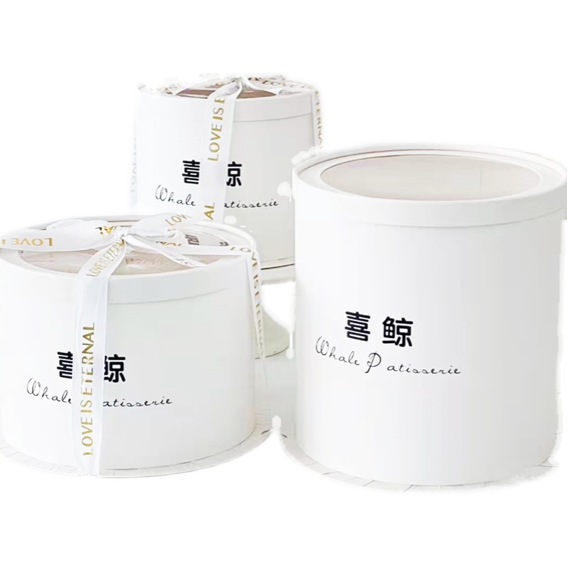 新款开窗圆形透明生日蛋糕盒子4寸6寸8寸10寸双层加高烘焙包装盒