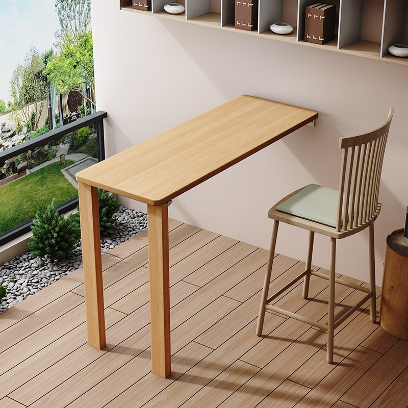 小户下翻型折叠桌隐形桌学习靠墙支架简约餐桌学习家用挂桌阳台