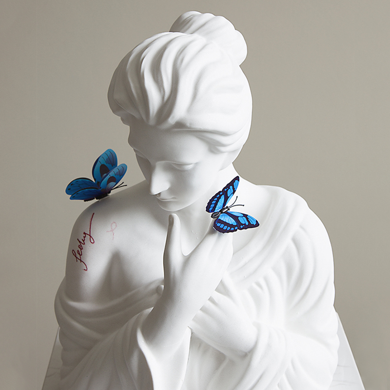 治癒系蝴蝶女孩雕塑摆件客厅电视柜玄关酒柜艺术家居美容院装饰品