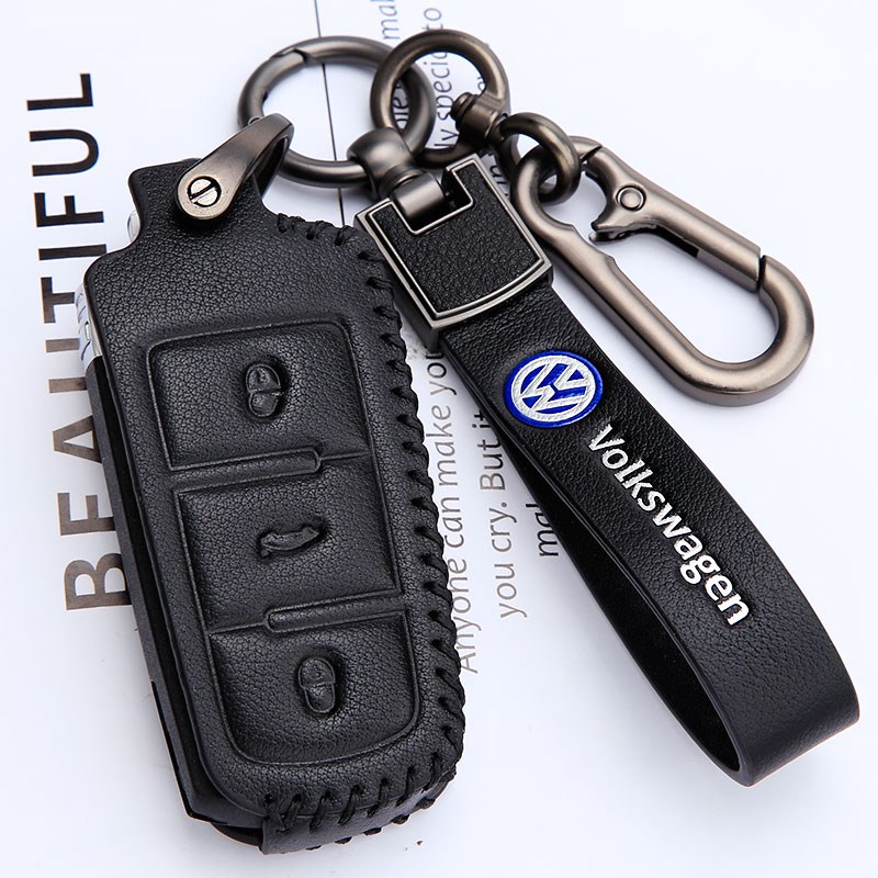 适用大众CC钥匙套老款迈腾B7插入式新迈腾B8B6帕萨特车钥匙包扣壳