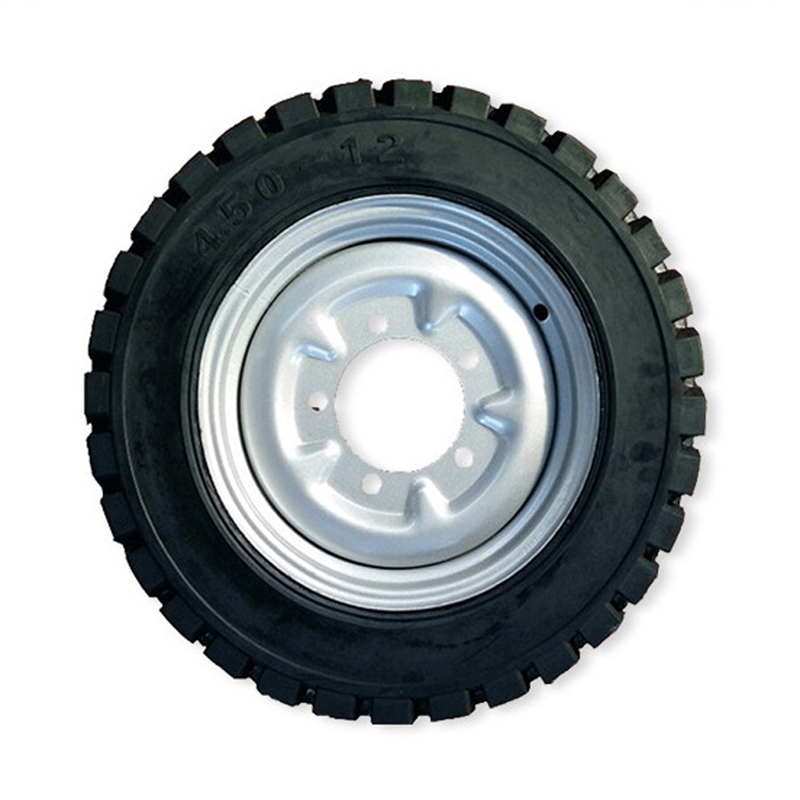 电动三轮车实心轮胎300-8/350/400/450-12寸载重外胎带钢圈免充气