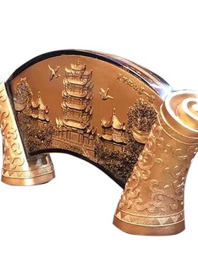 【武汉实体店】黄鹤楼浮雕书卷屏风摆件生日礼物复古武汉特色礼品