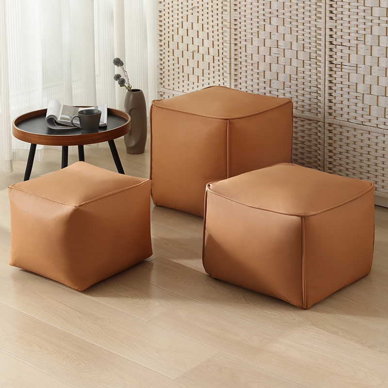 懒人沙发EPP搁脚放腿凳子茶几换鞋小椅子鞋踏皮质方形办公室坐垫