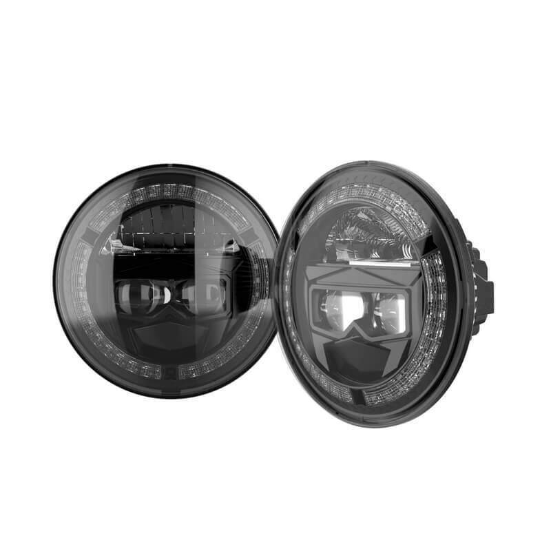 86W远近光LED7寸汽车工作灯白光带黄光日行灯12V圆形工作灯