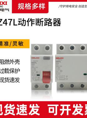 电磁漏电保护器DZ47L1E家用2P32A漏保40A63A空气开关断路防触电
