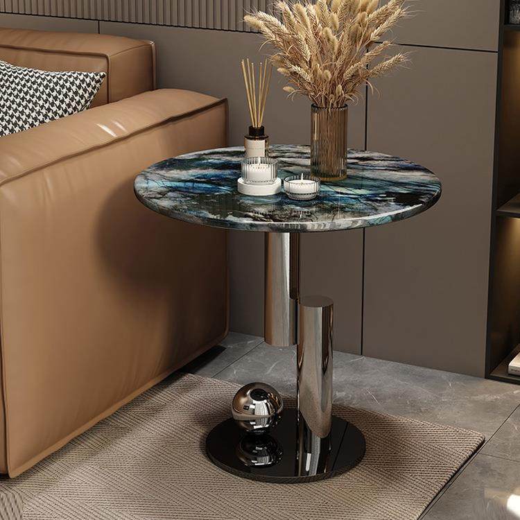 意式轻奢圆形奢石沙发边几极简设计师款现代简约客厅大理石角几桌,收纳整理,烫衣板及配件,淘宝优惠券,粉丝福利购,淘宝优惠卷