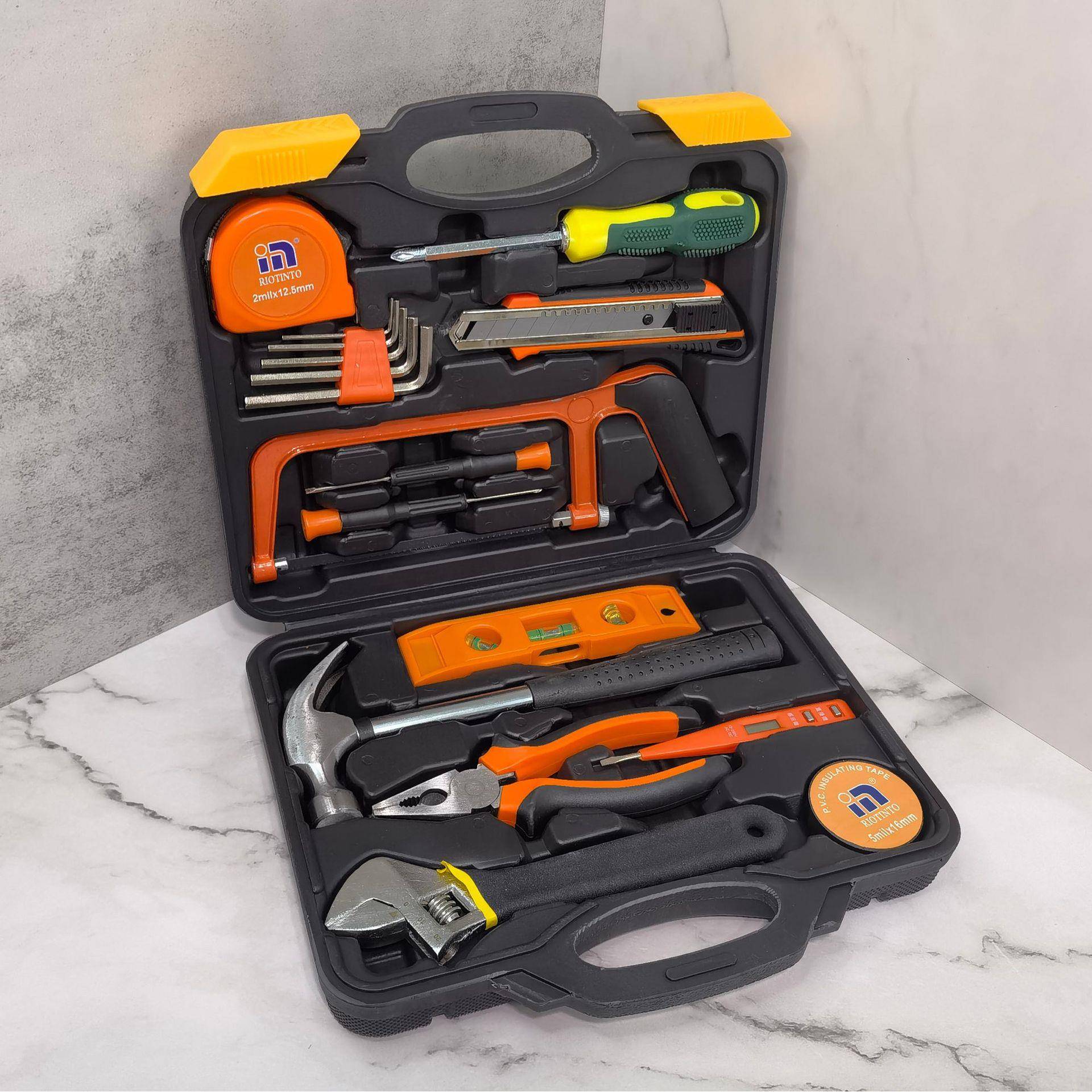19件套不锈钢维修工具套装箱家用电器维修手动工具组合套装