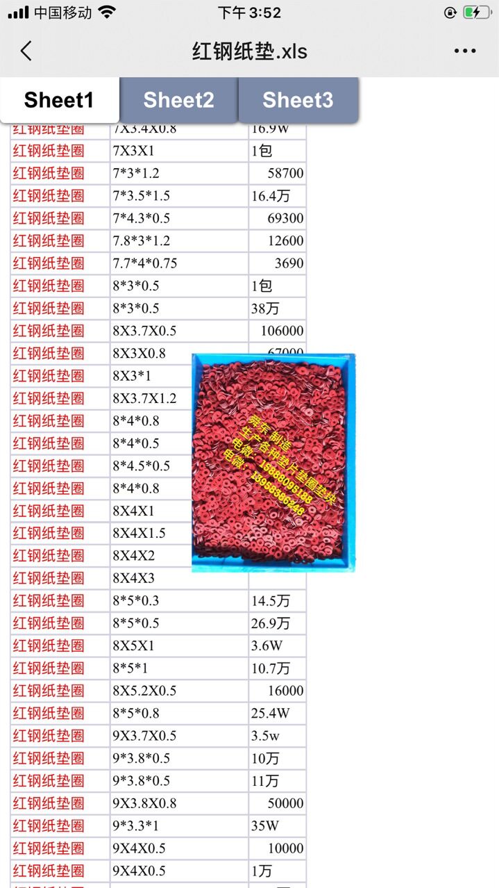 红钢纸垫圈 不锈钢垫片 PTFE垫圈