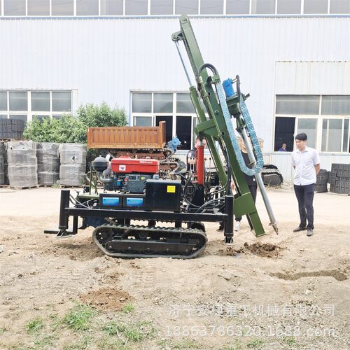 河北入户光伏地钉打桩机小型履带式液压钻机接杆打平孔锚杆钻机