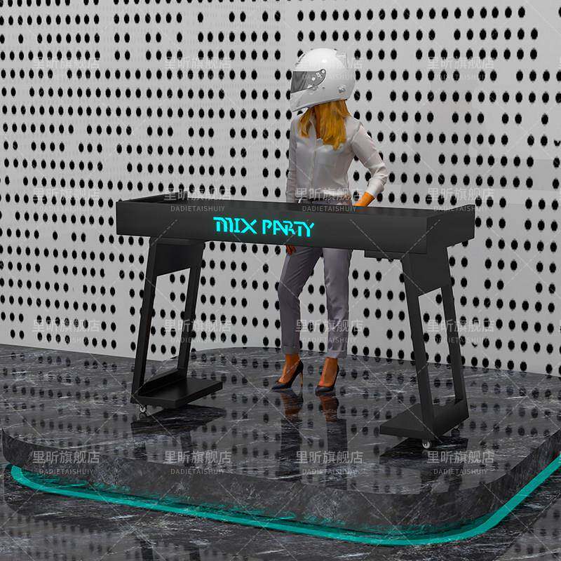 网红发光酒吧派对房移动dj台打碟台简约时尚打碟桌电音调音台现货