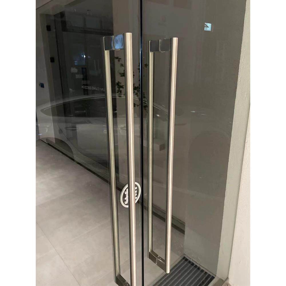 OD59不锈钢圆管黑色玻璃门扶手酒店木门把手有框门移门简约大拉手