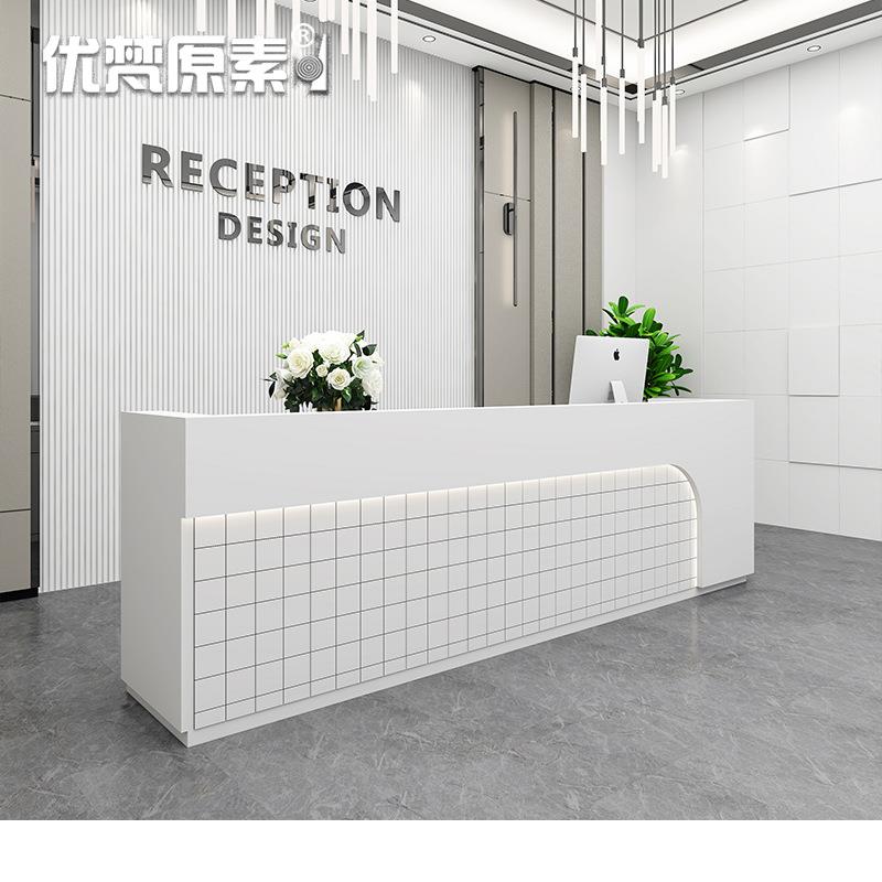 收银台大气美发店前台网吧接待台商用时尚现代简约快餐店餐饮吧台