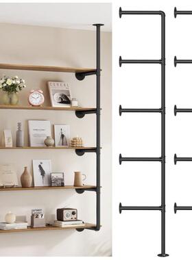 工业铁管架壁式厨房室管浴道架挂书柜客储厅存黑色金属管无品牌/