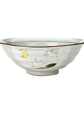 三分烧8家用轻奢商大容量面碗汤碗陶瓷碗SFMW用日陶式瓷大喇寸叭