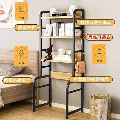 调节床头柜上的置架物架子简XES约现代卧室层落地收多纳架床边可
