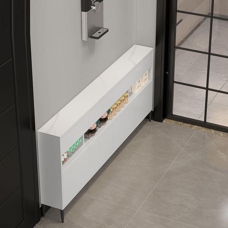 窄超薄餐边柜20cm厨房储物柜实木岩板茶水25柜白色30129半极墙边