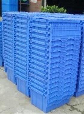 理插式箱带盖塑料60*40*28斜cm仓储整中转箱LLW翻盖密封塑料胶箱